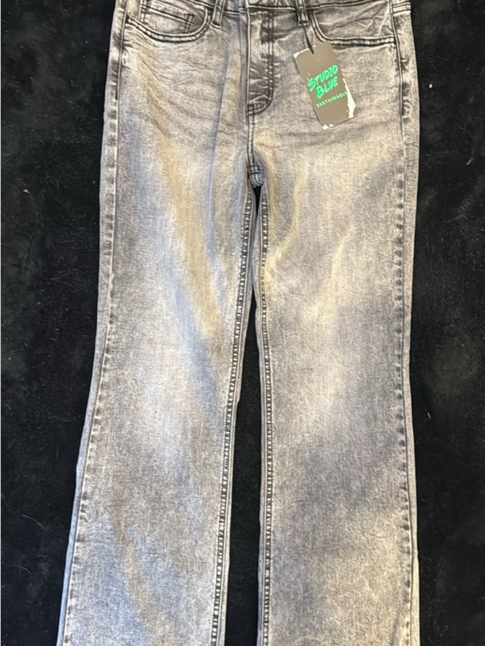 Studio Blue Gray Washed Flare Jeans